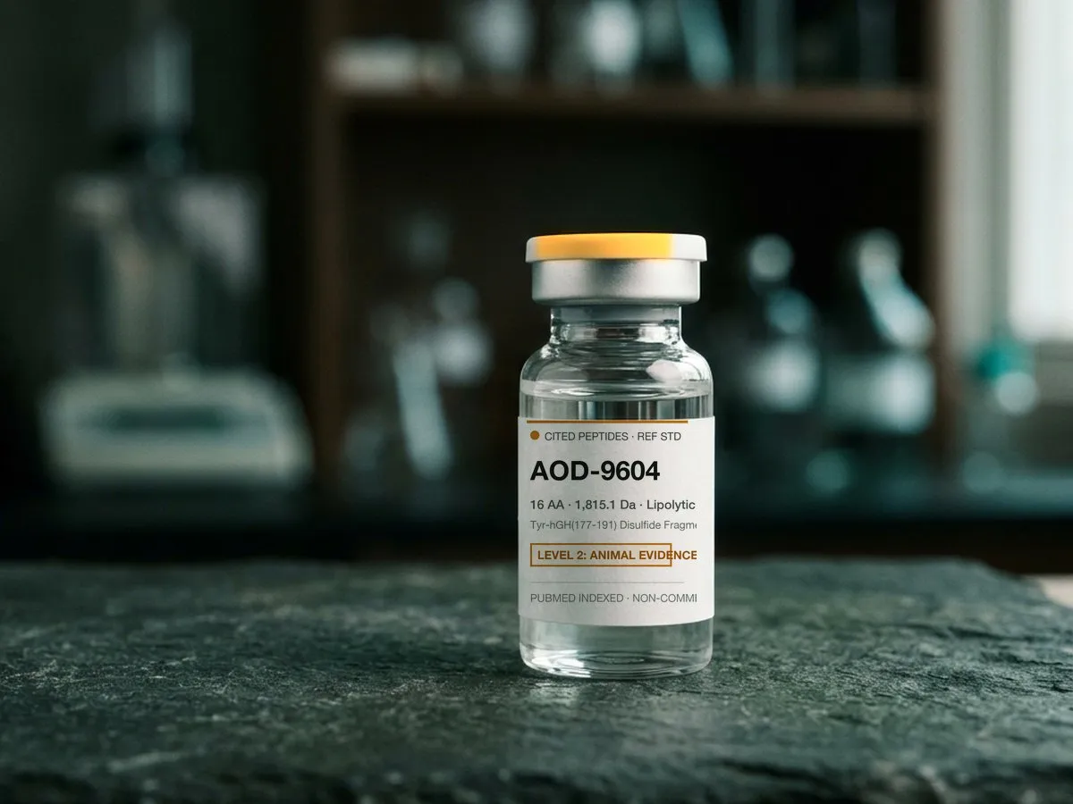 Illustrative vial labelled AOD-9604