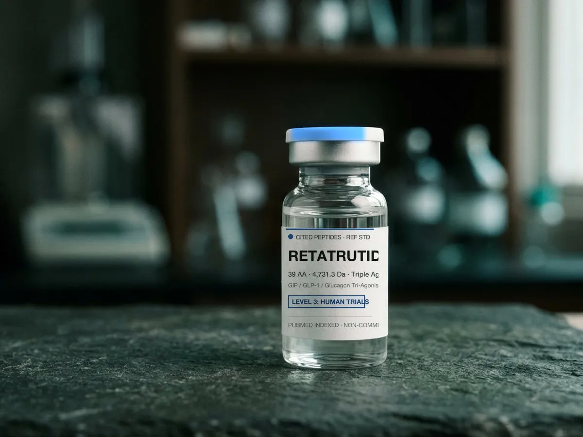 Illustrative vial labelled Retatrutide